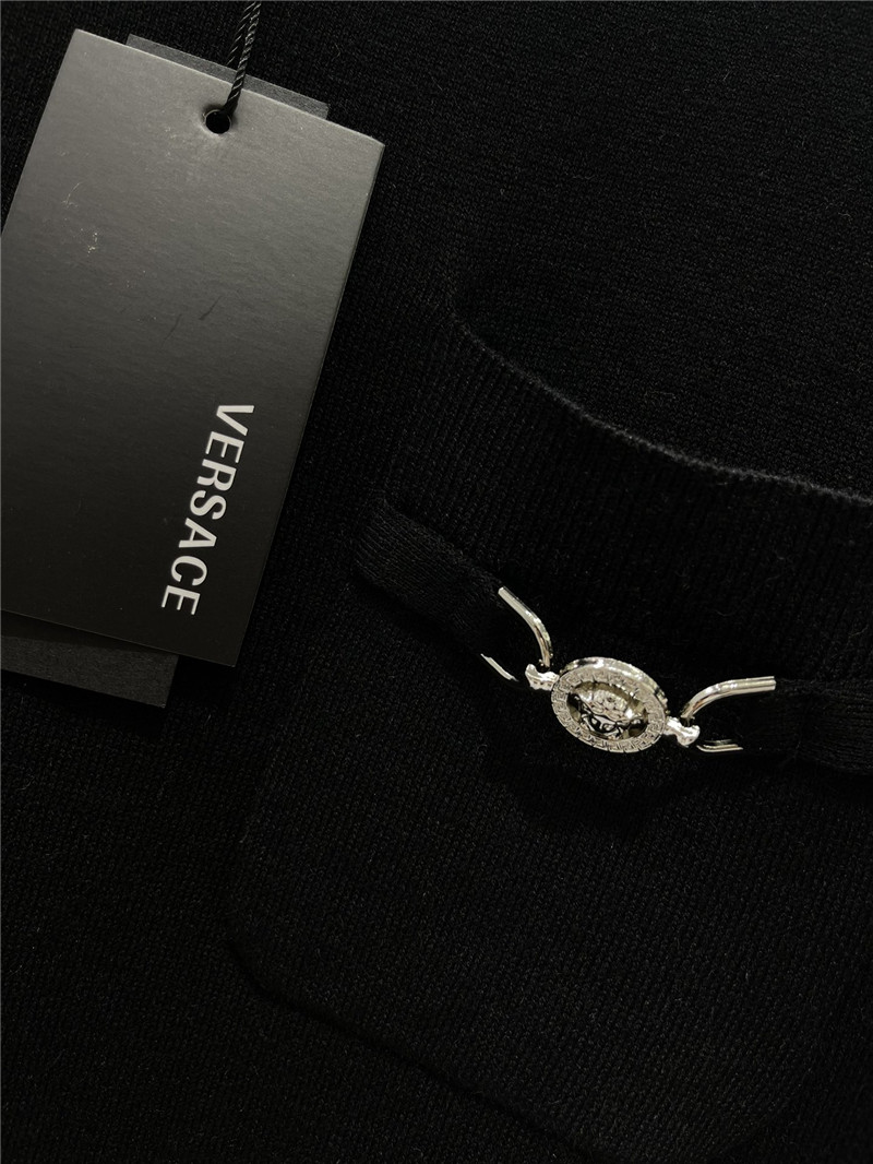 Versace Medusa Plaque Knitted Top black