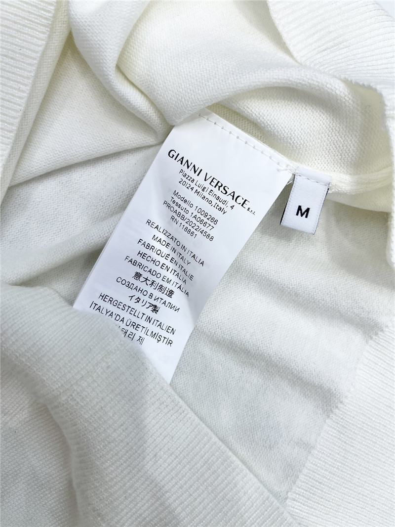 Versace Medusa Plaque Knitted Top White
