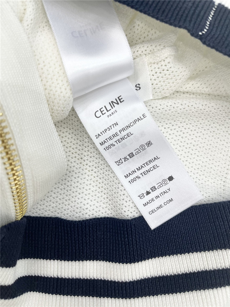 Ce1i*e zip short-sleeve cardigan in white