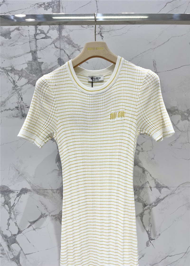 M1um1u short sleeve knitted skirt cheap replica designer clothes