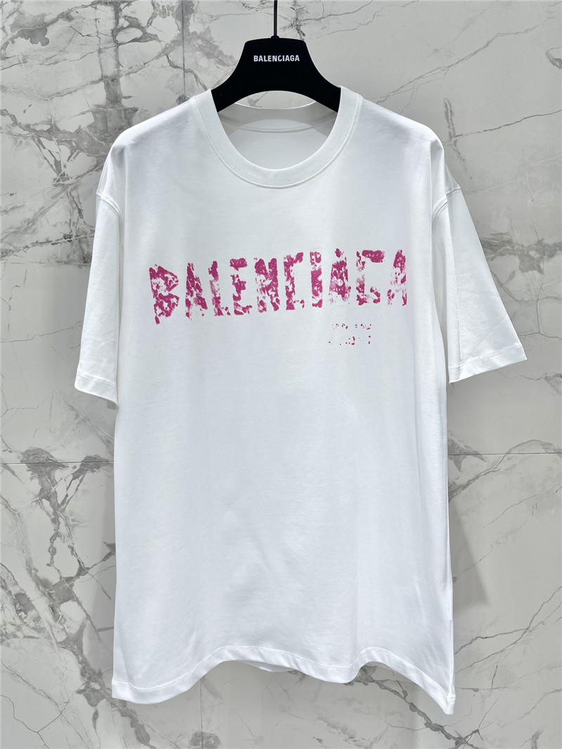 Ba1en*iaga pure cotton round neck short sleeve replica clothing