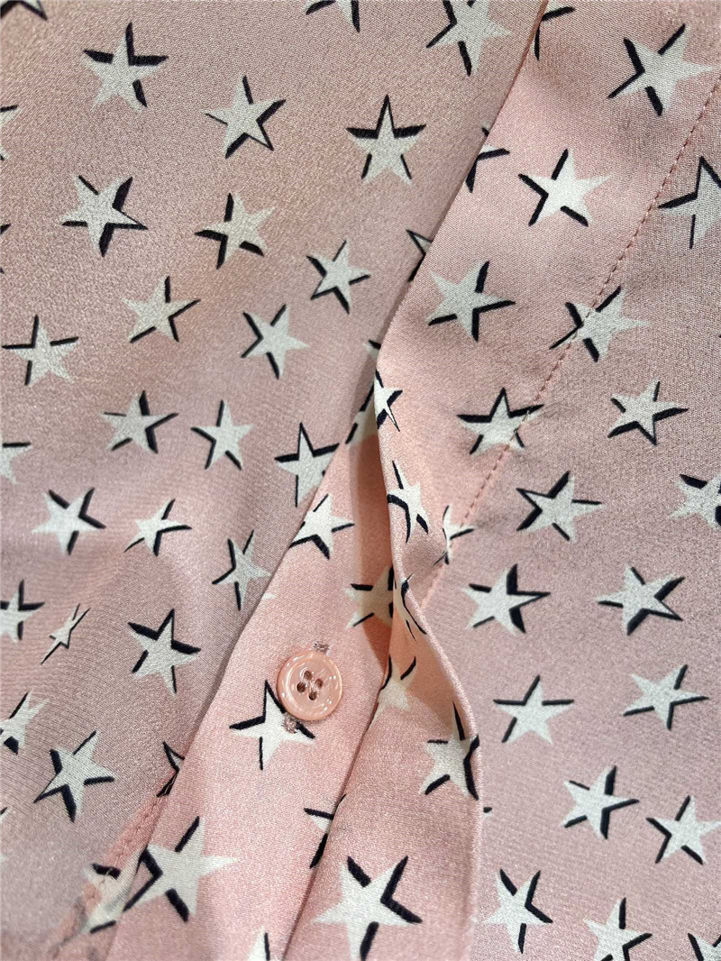 Y51 five-pointed star silk shirt replica designer clothes