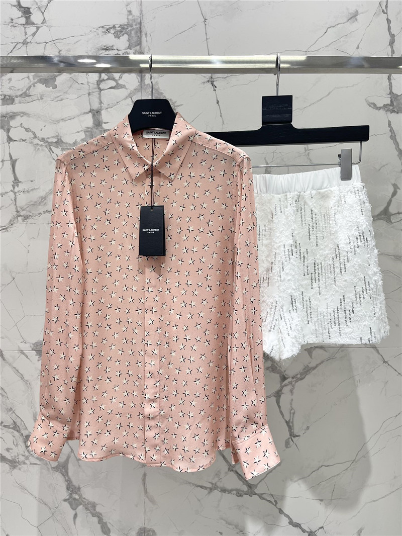 Y51 five-pointed star silk shirt replica designer clothes
