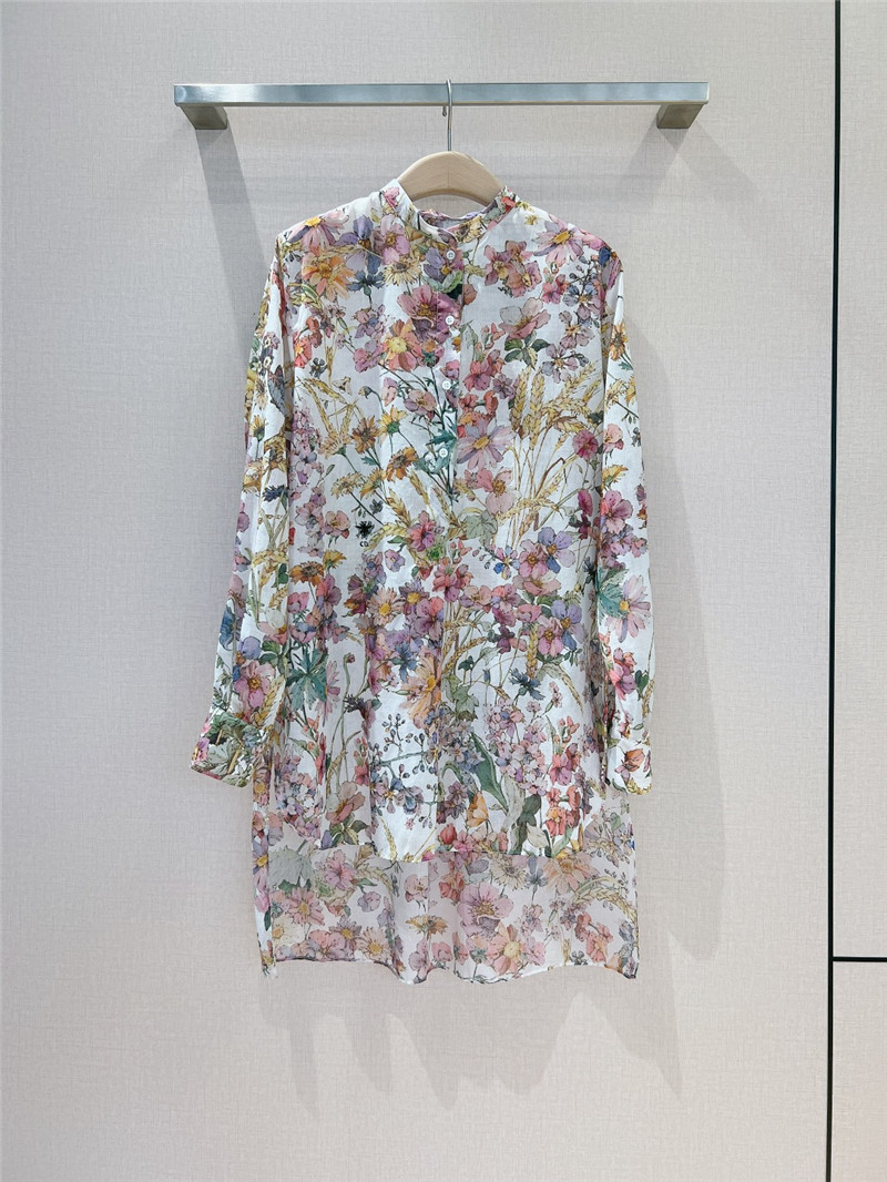 Dior Floral Print Long-sleeved Shirt