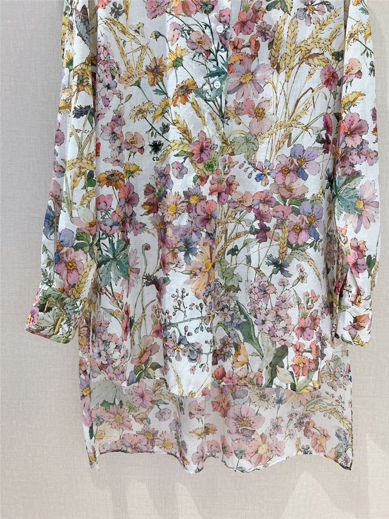 D10r floral print long-sleeved shirt