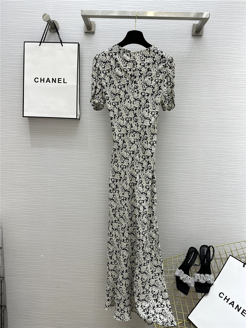 Ch**el puff sleeve dress cheap designer replica clothes