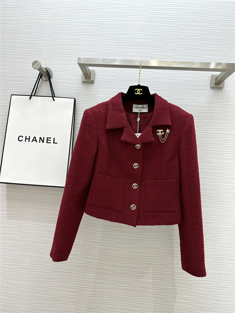 Chanel burgundy short lapel jacket replica d&g clothing