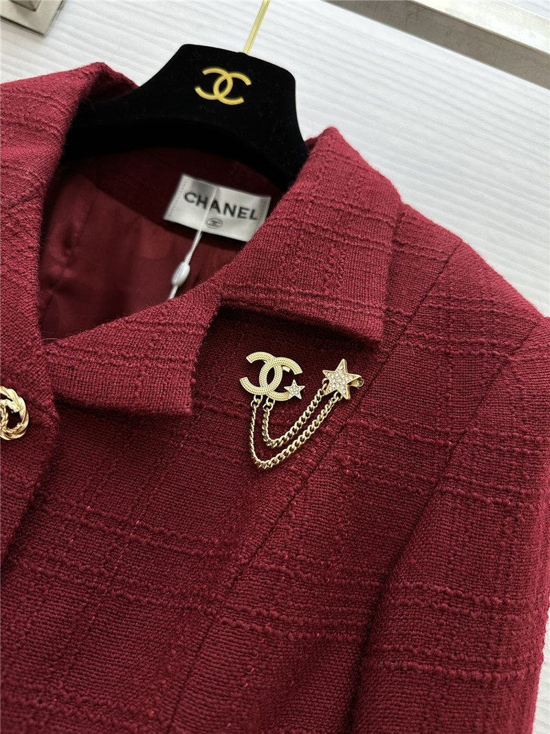 Chanel burgundy short lapel jacket replica d&g clothing