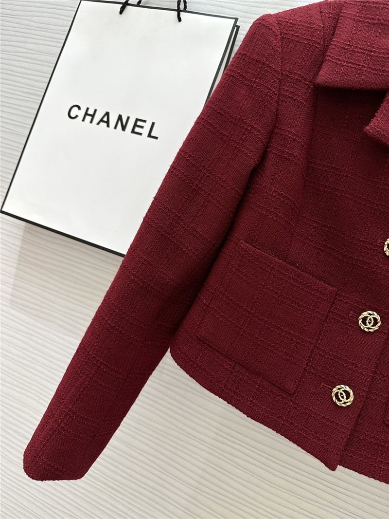 Chanel burgundy short lapel jacket replica d&g clothing