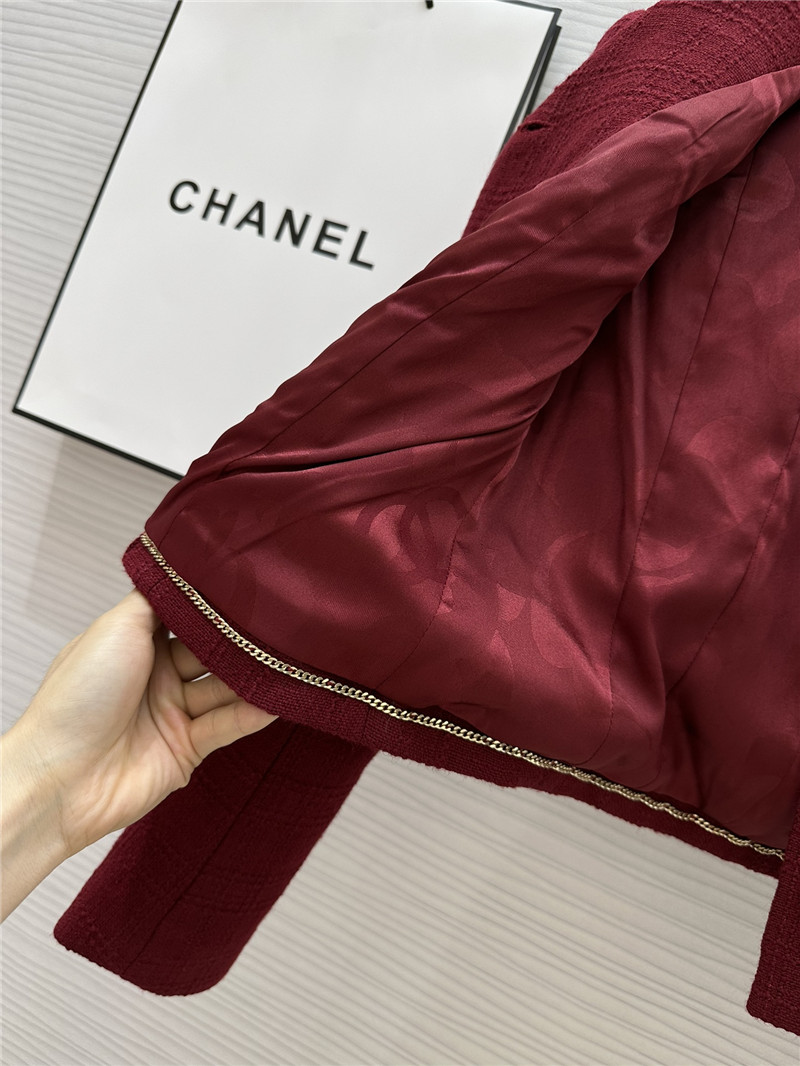 Chanel burgundy short lapel jacket replica d&g clothing