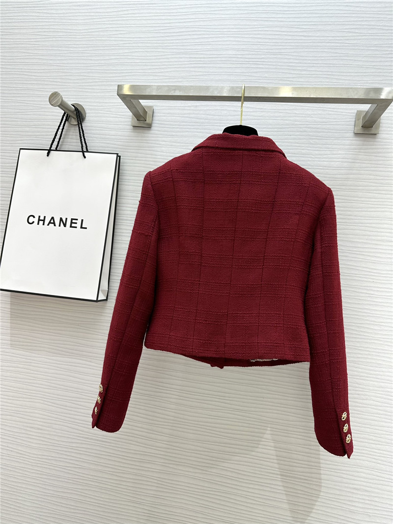 Chanel burgundy short lapel jacket replica d&g clothing
