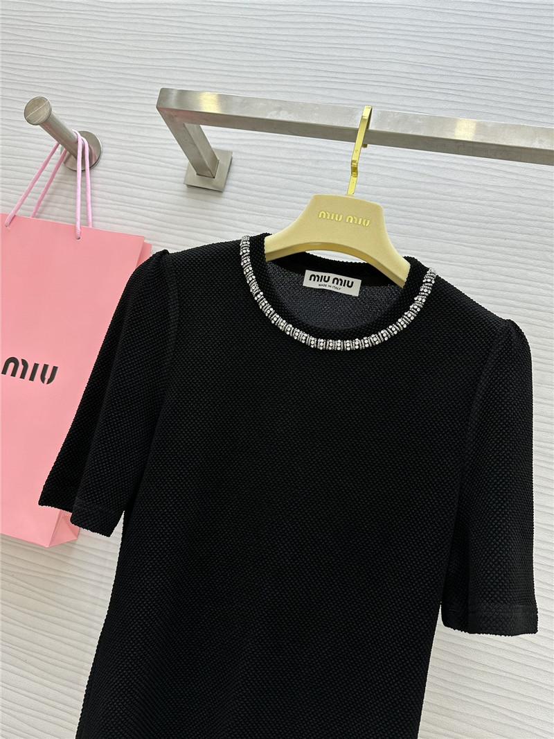 miumiu beaded round neck top replica designer clothes