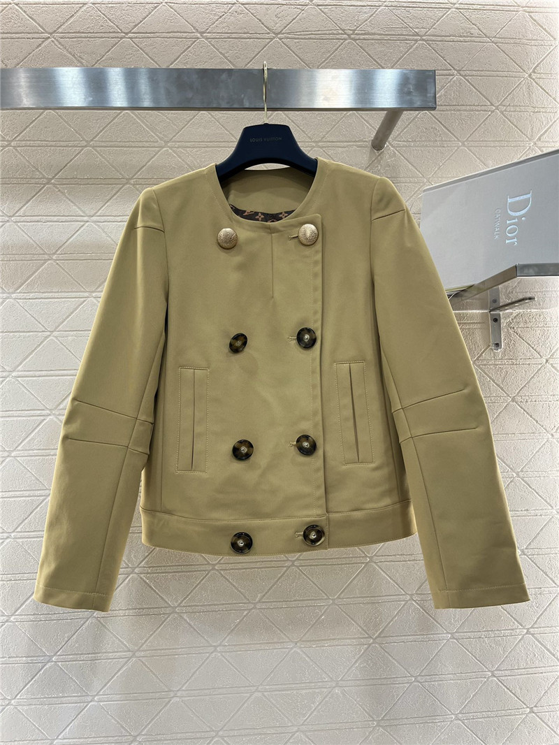louis vuitton LV double breasted round neck jacket replica clothes