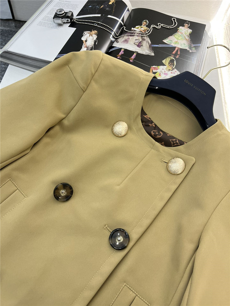 louis vuitton LV double breasted round neck jacket replica clothes