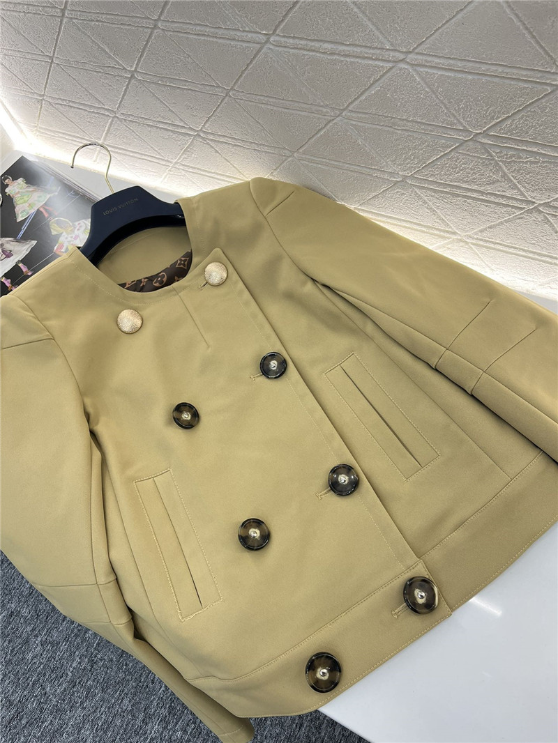 louis vuitton LV double breasted round neck jacket replica clothes