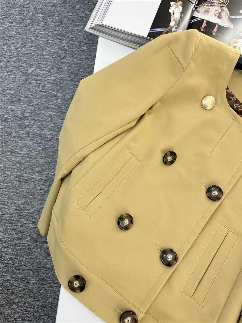 louis vuitton LV double breasted round neck jacket replica clothes