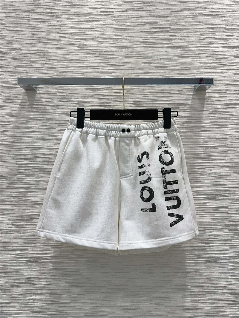 Louis Vuitton White Letter Print T-Shirt Sets