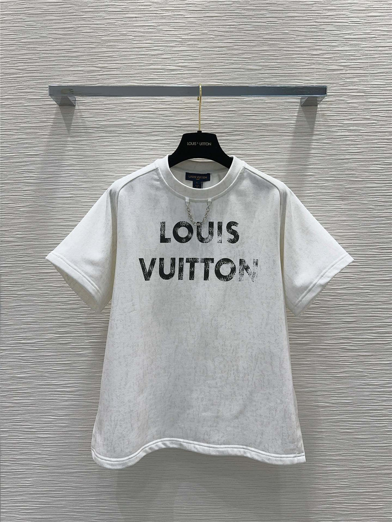 Louis Vuitton White Letter Print T-Shirt Sets