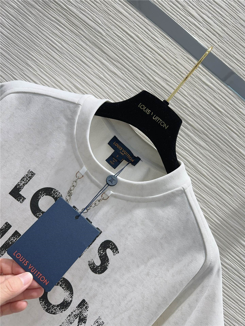 Louis Vuitton White Letter Print T-Shirt Sets