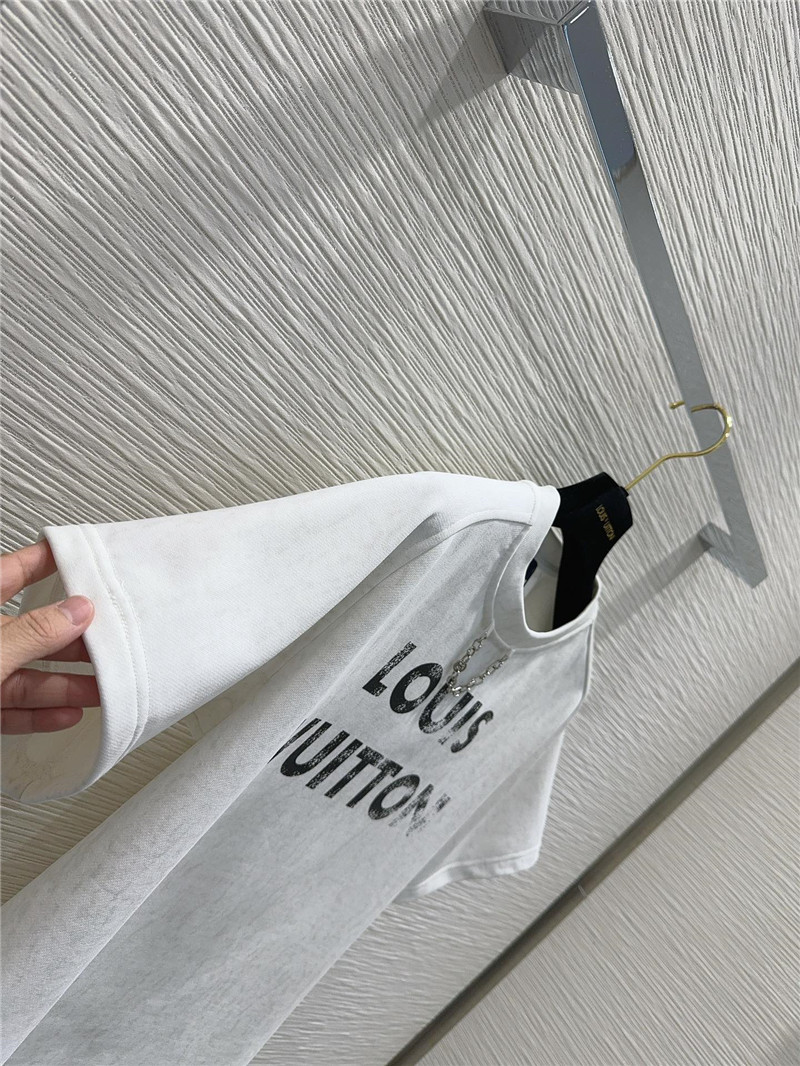 Louis Vuitton White Letter Print T-Shirt Sets