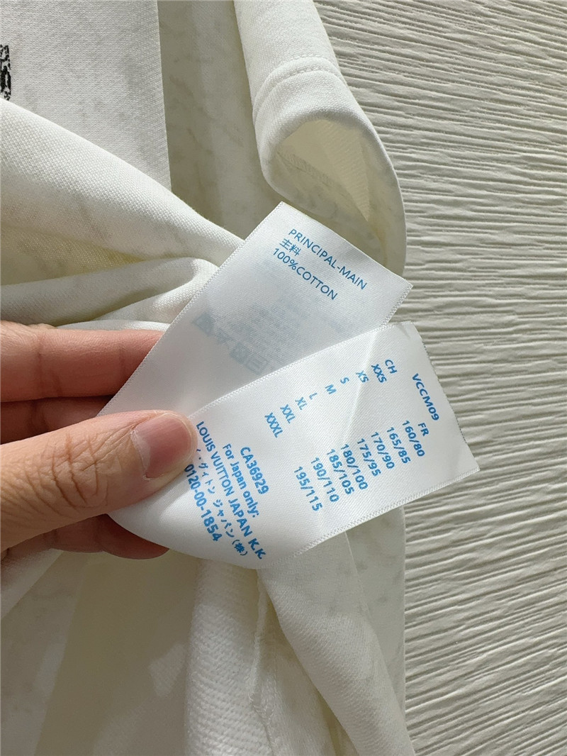 Louis Vuitton White Letter Print T-Shirt Sets