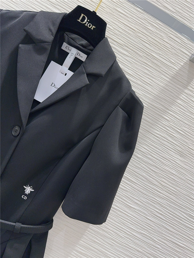 D10r black puff sleeve suit collar dress