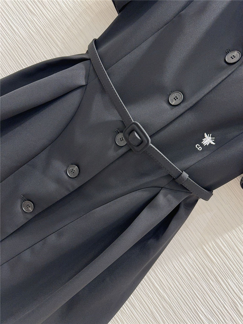 D10r black puff sleeve suit collar dress