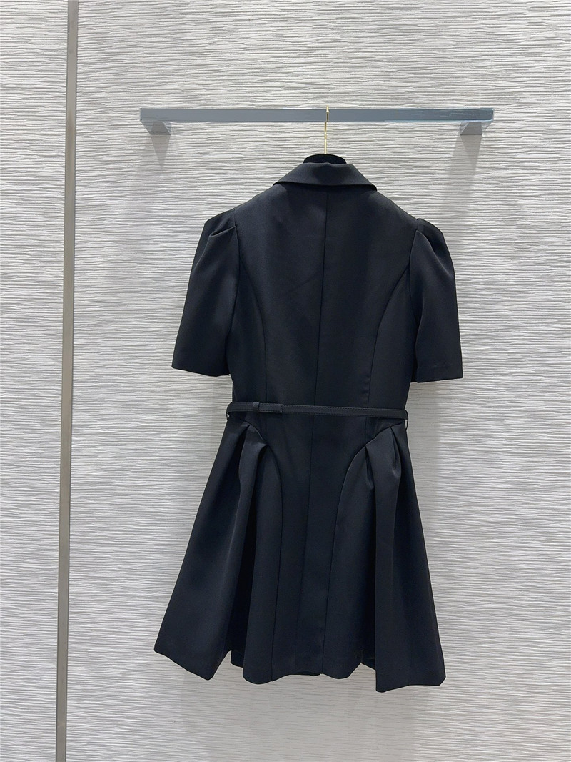 D10r black puff sleeve suit collar dress