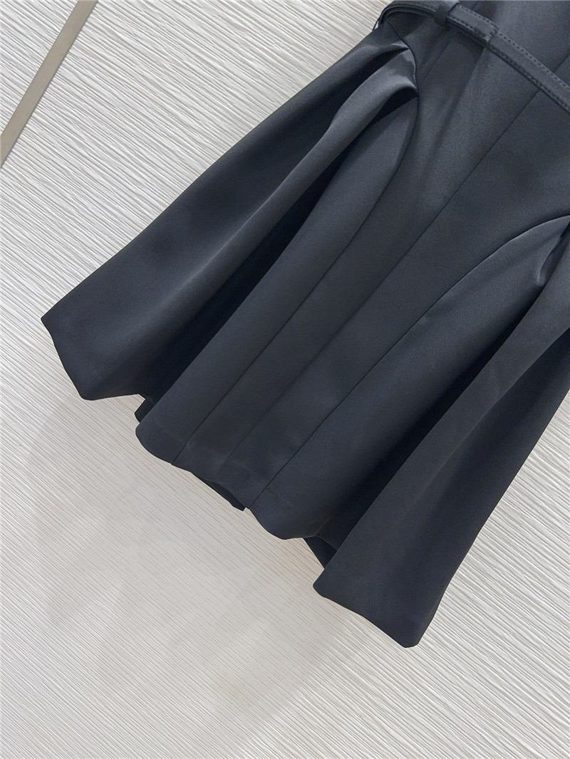 D10r black puff sleeve suit collar dress