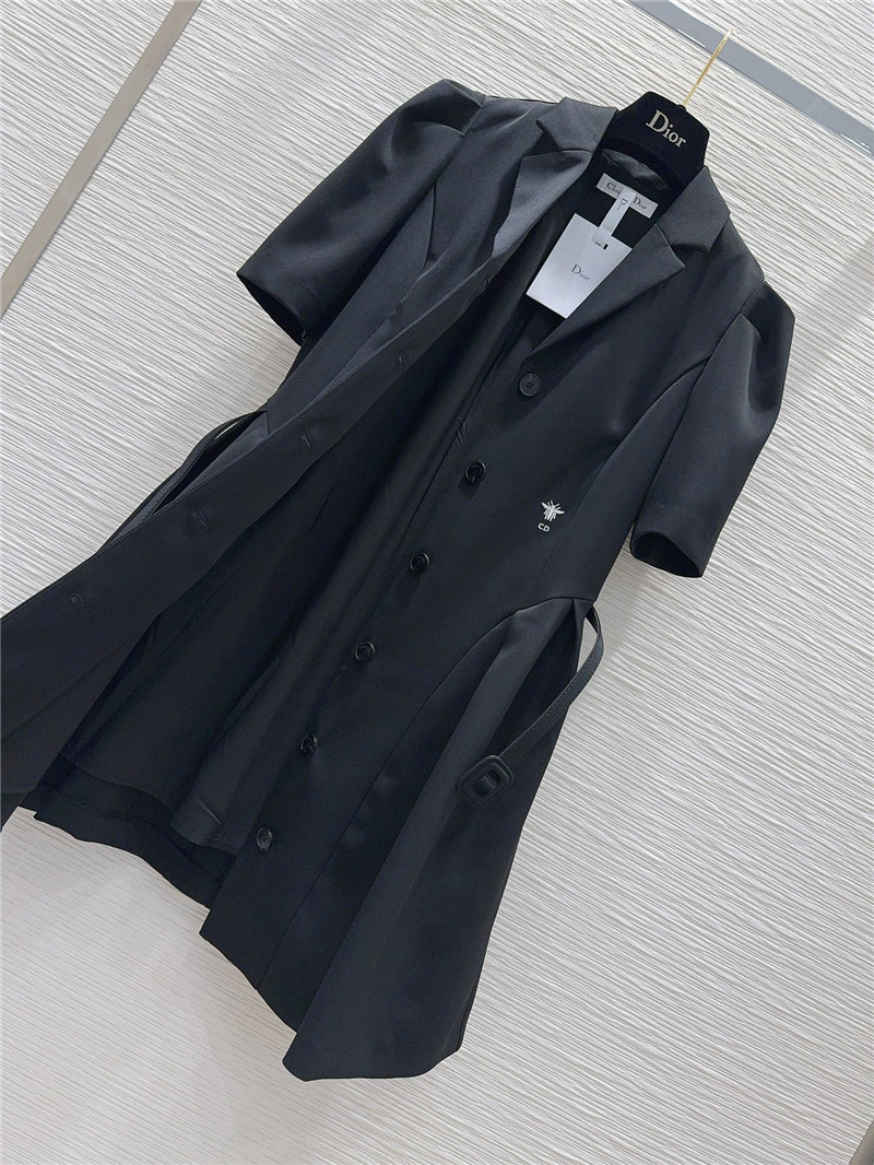 D10r black puff sleeve suit collar dress