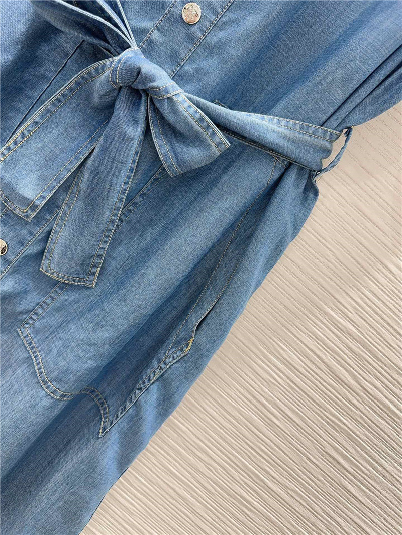 Pra*a mid-century style denim dress replica clothing sites