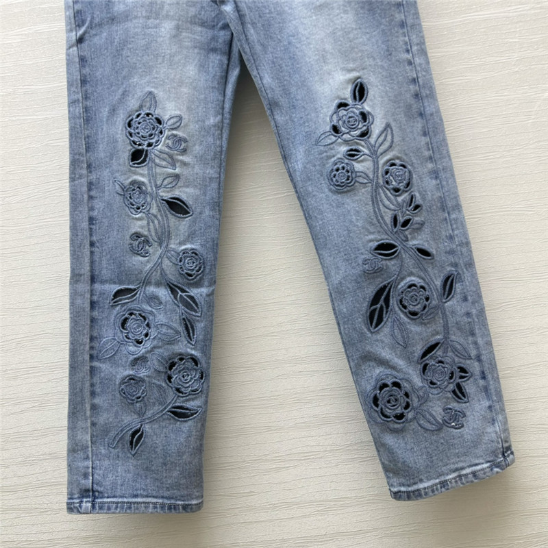 Ch**el handmade high-end jeans replica clothing