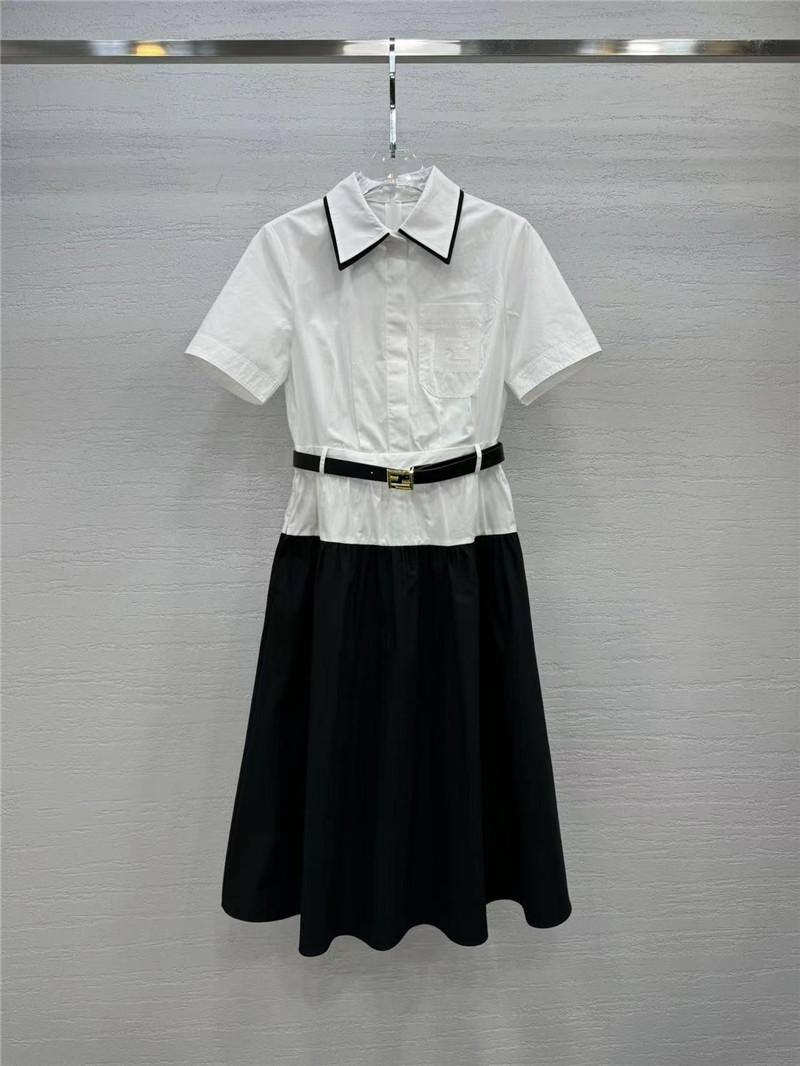 Fendi White Logo Polo Dress