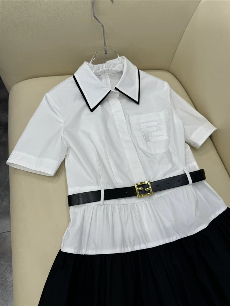 F**di white logo polo dress
