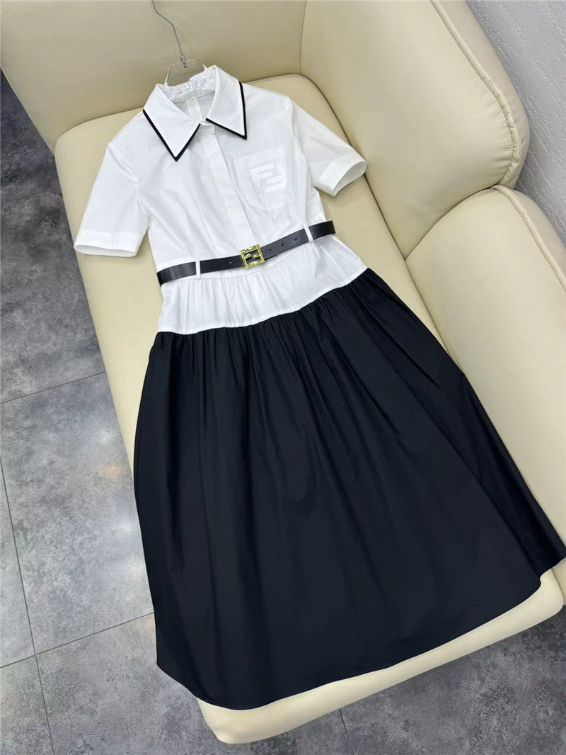 F**di white logo polo dress