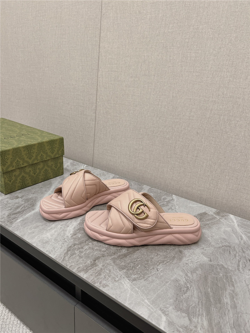 Gucci Marmont Pink Slide Sandals