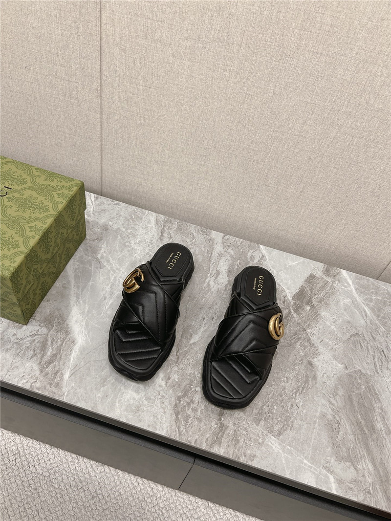 Gvc*1 marmont slide sandals in black