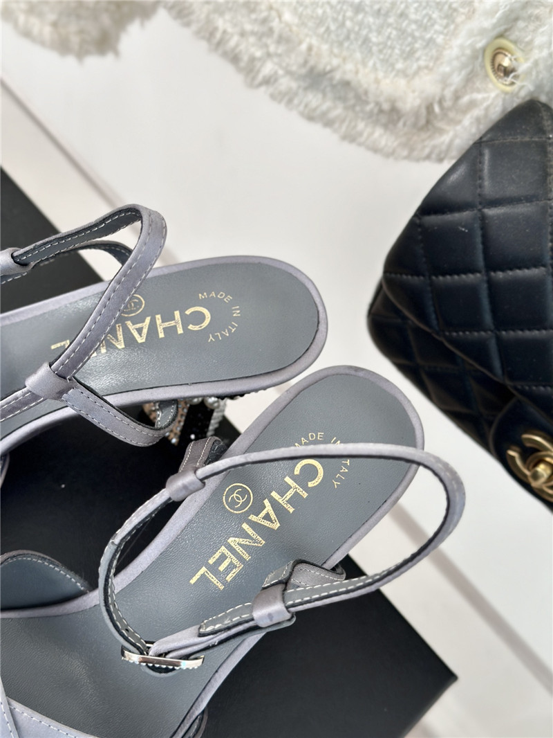 Ch**el velvet square heel sandals