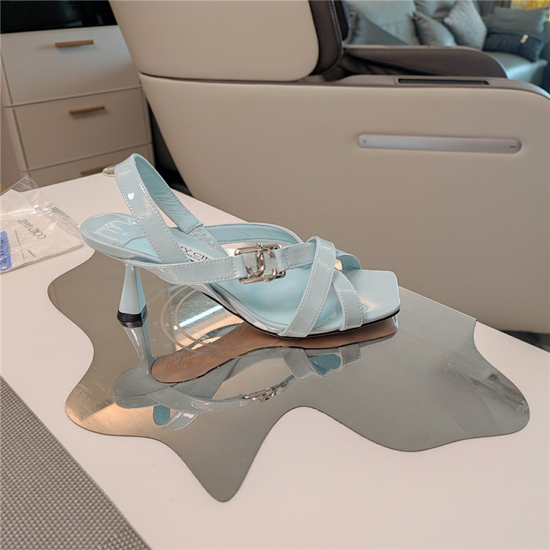 Jimmy Choo Jess 95 Blue Leather Sandals