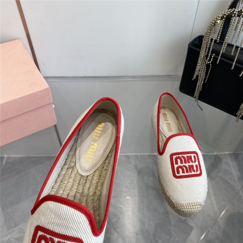 Miu Miu Logo-Embroidered Slip-On Espadrilles