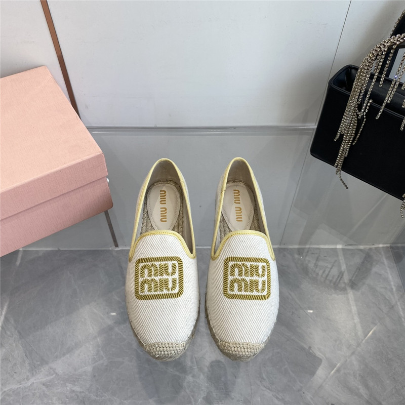 Miu Miu Logo-Embroidered Espadrilles