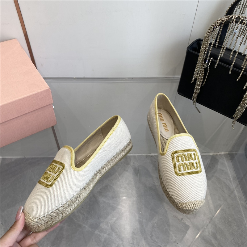 Miu Miu Logo-Embroidered Espadrilles