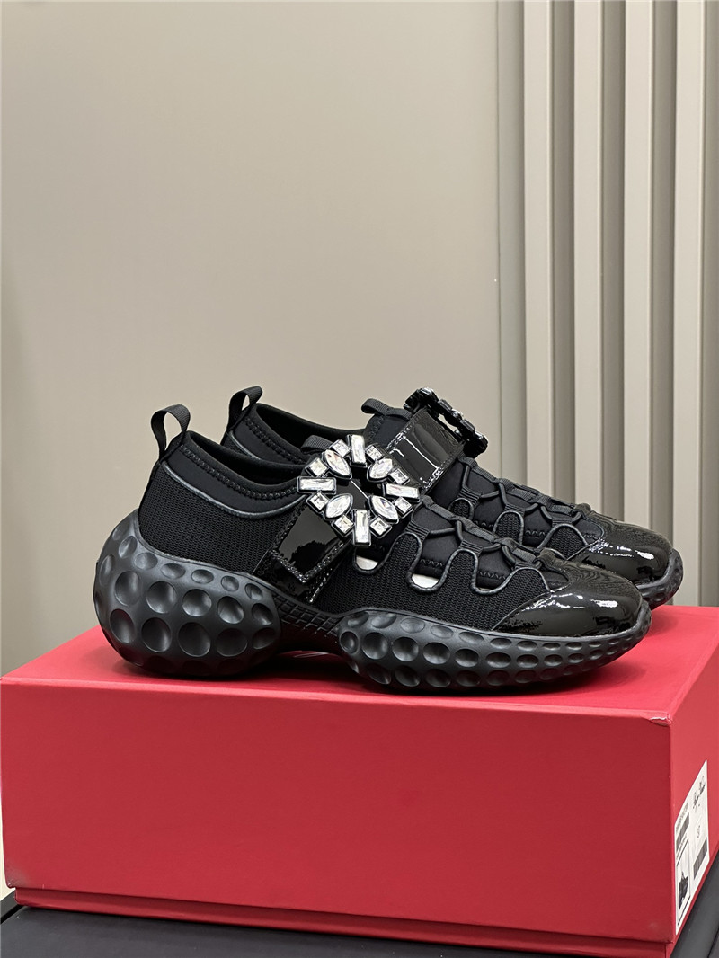 roger vivier D1am0nd buckle sneakers black