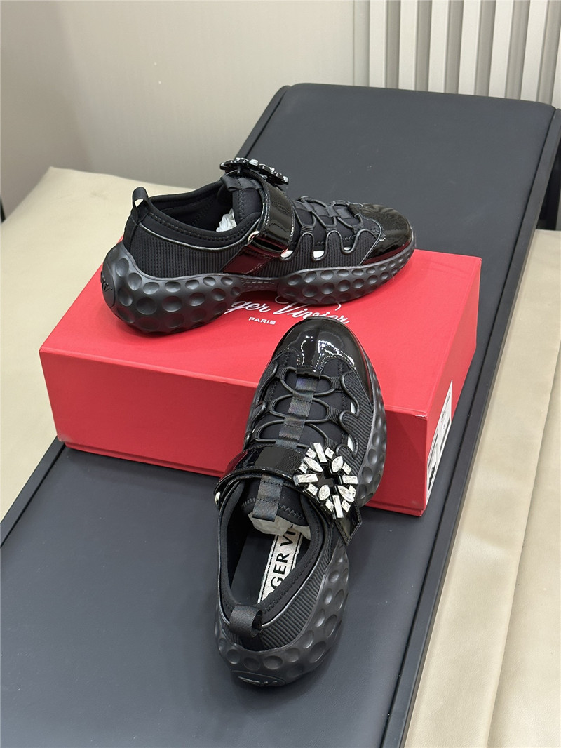 roger vivier D1am0nd buckle sneakers black