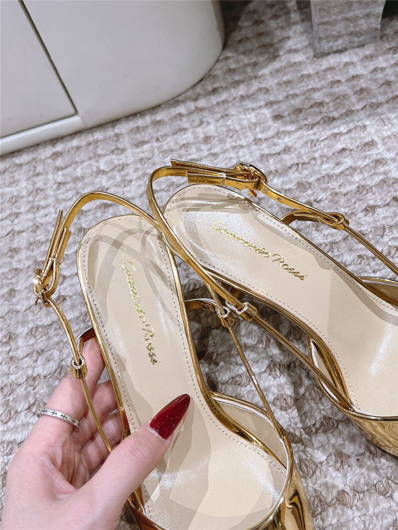 Gianvito Rossi Ribbon 85mm Slingback Pumps Gold