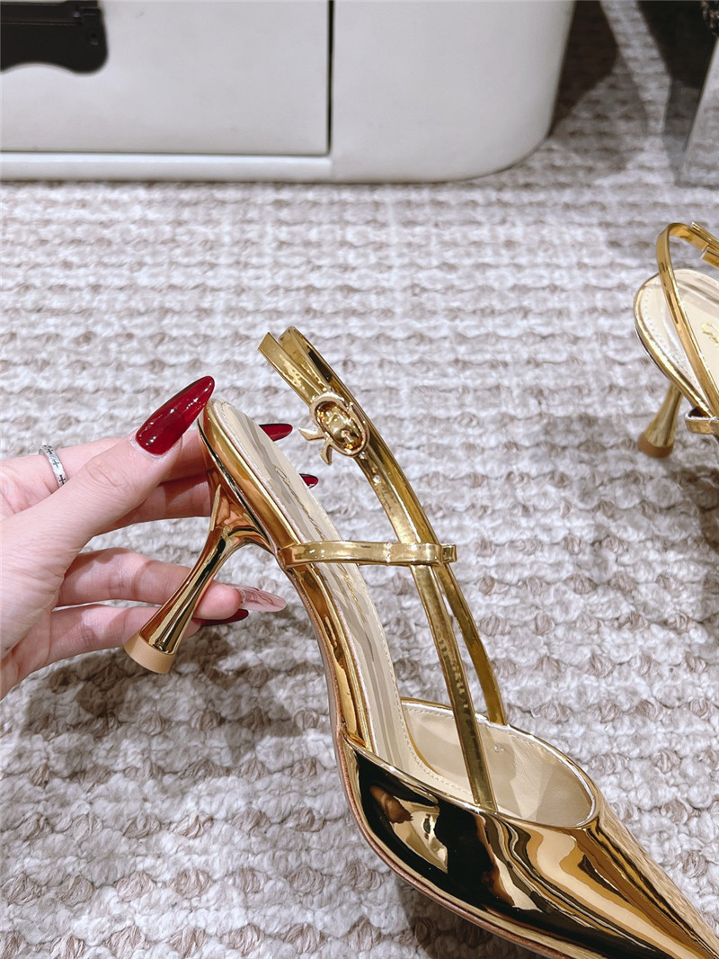 Gianvito Rossi Ribbon 85mm Slingback Pumps Gold