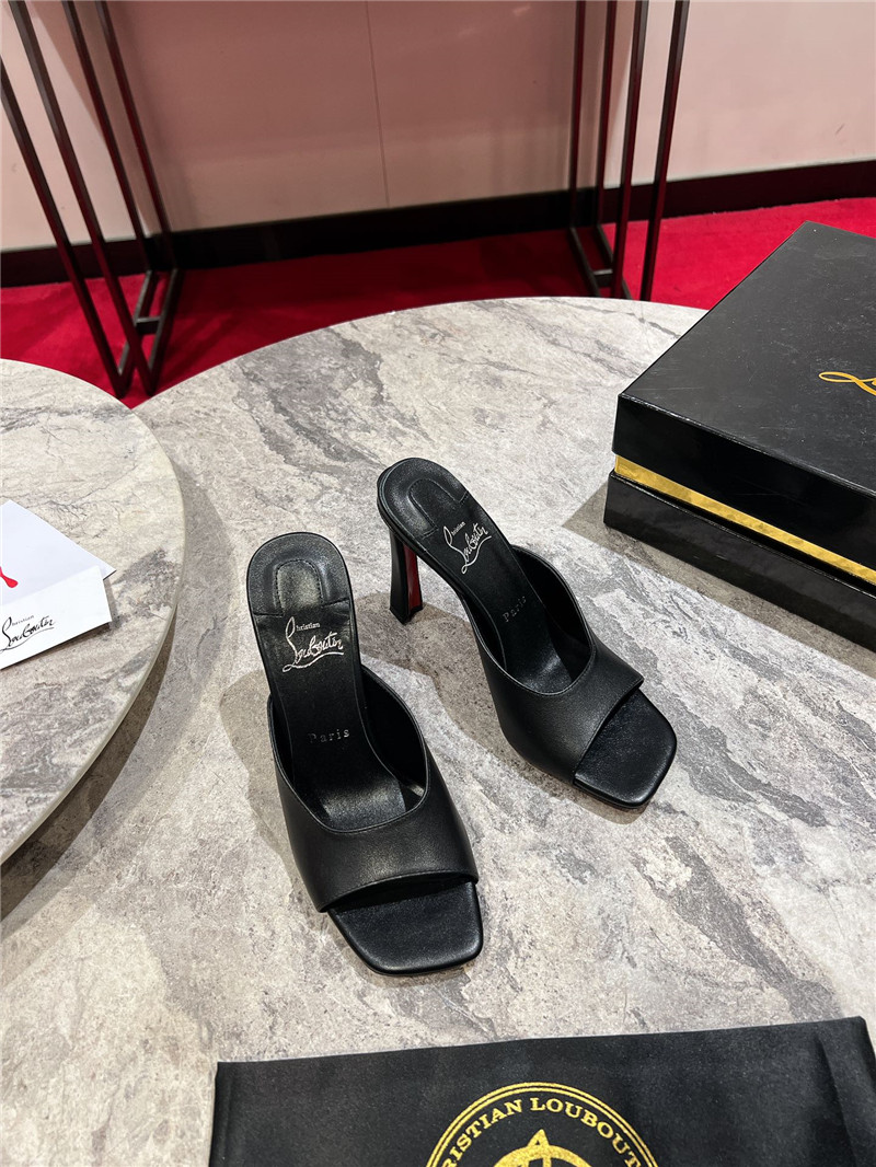 Christian Louboutin Condora Black Leather Mules