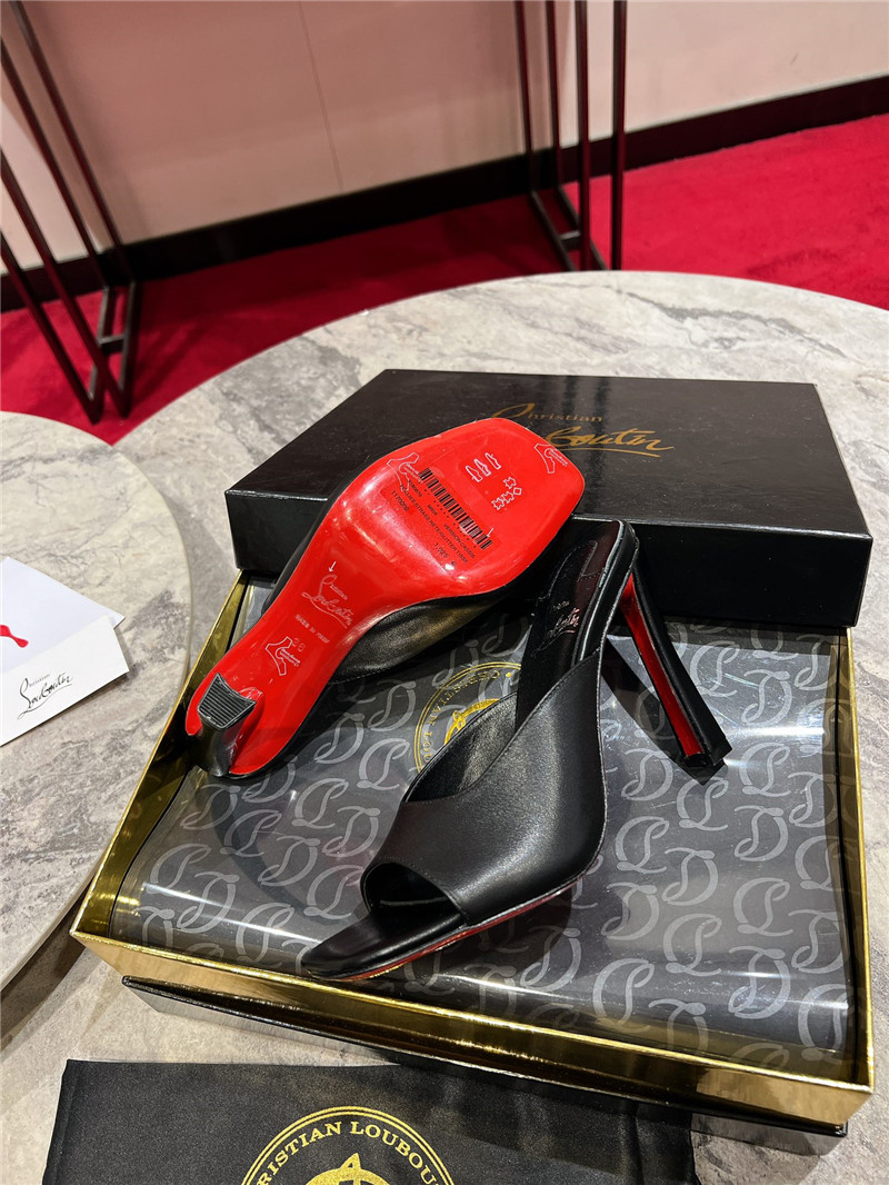 Chr1st1an louboutin condora black leather mules