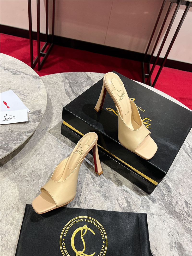 Chr1st1an louboutin condora 85 beige leather mules