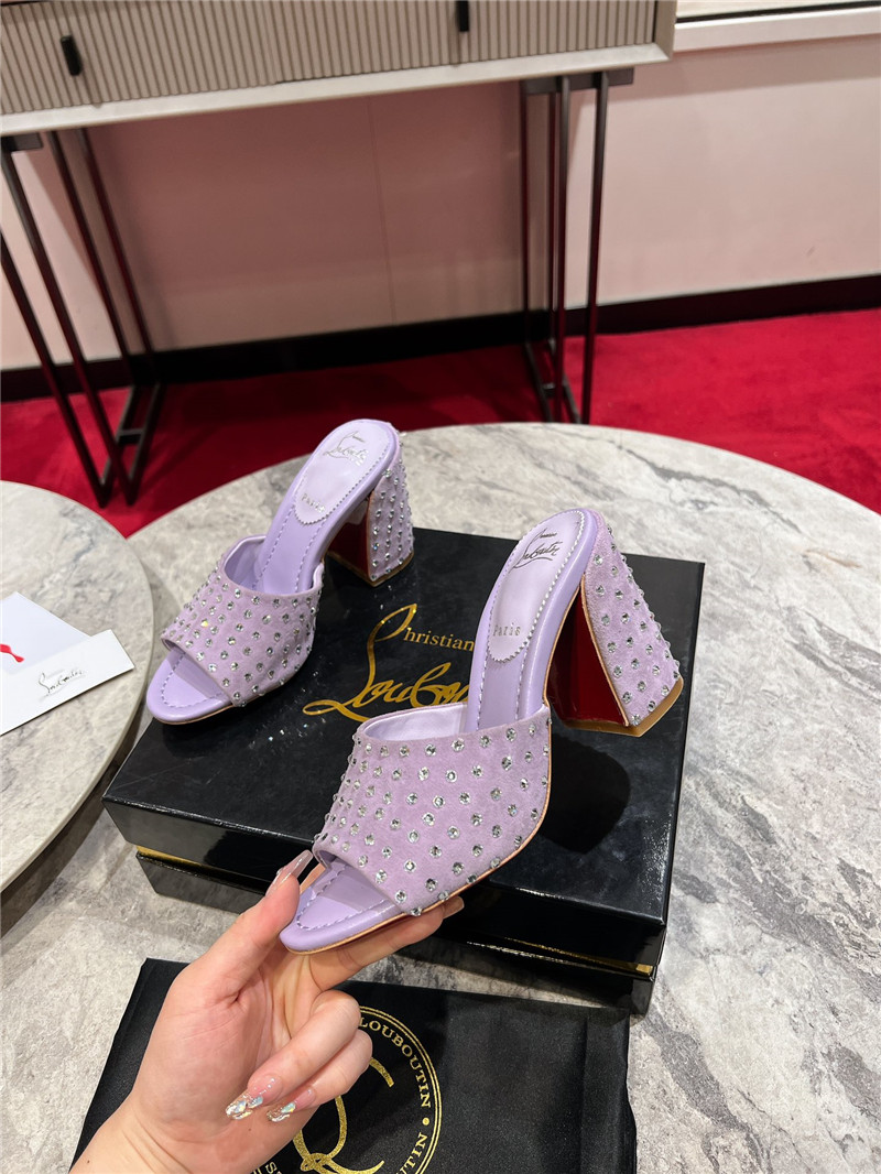 Chr1st1an louboutin jane 85 purple strass mules